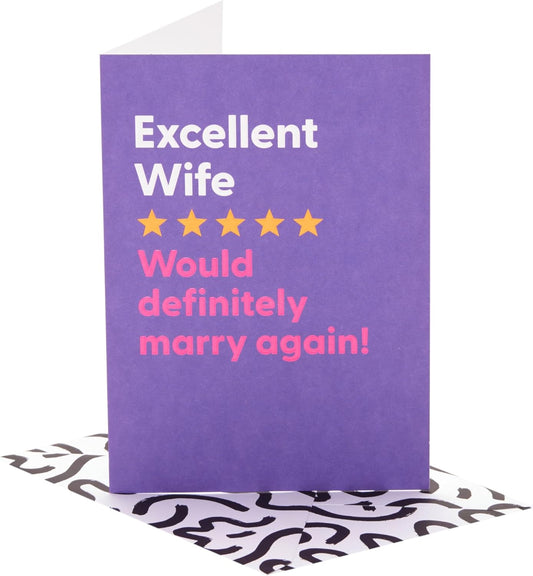 Funny Review Design Wife Anniversary Card