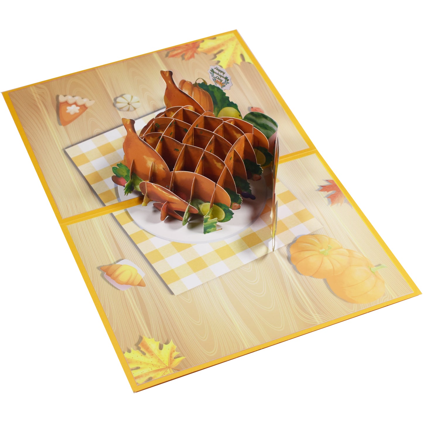 Turkey on the Table Festive 3D Pop Up Thanksgiving Card