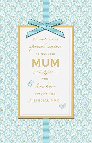 Mum Peacock Feather Luxury Mother's Day Greeting Card