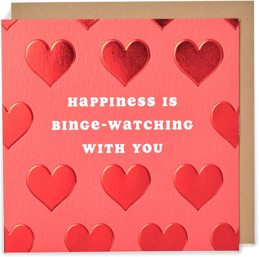Happiness Is Binge-Watching With You Valentine's Day Card