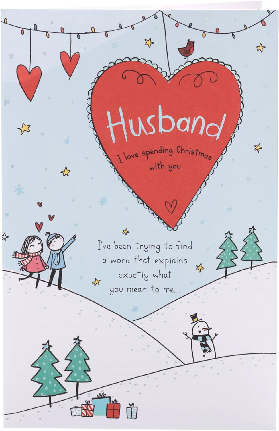 Husband Christmas Card Sweet Sketch Design 