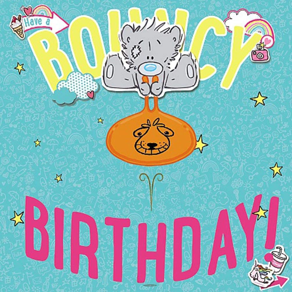 Me To You Dinky Bear 3d Have A Bouncy Birthday Card