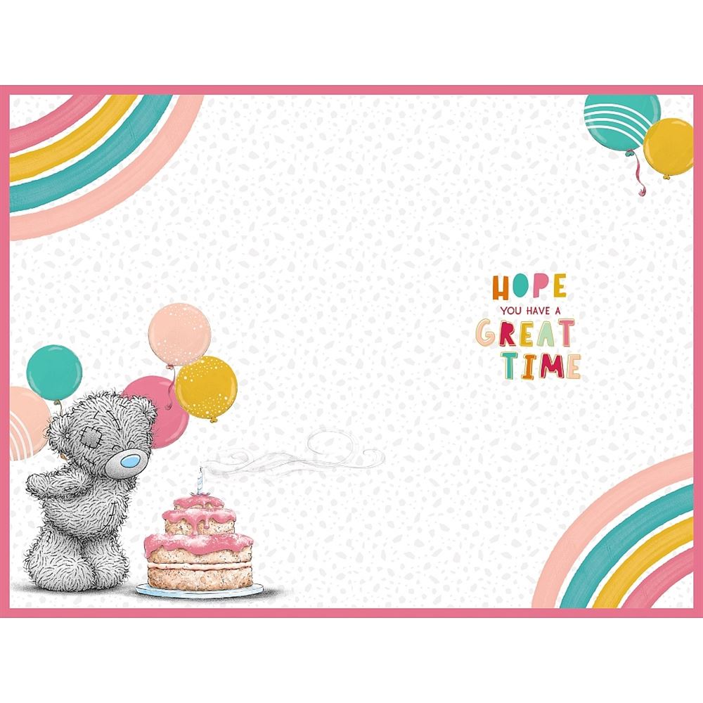 Bear With Cake Open Birthday Card