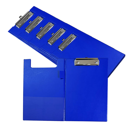 Pack of 6 A5 Blue Foldover Clipboards