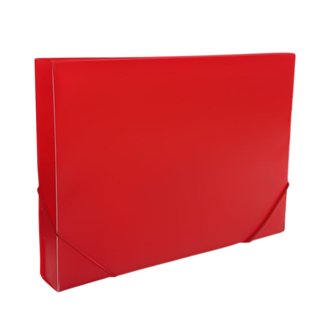 Pack of 10 A4 Clearview Red Box Files with Elastic Closure