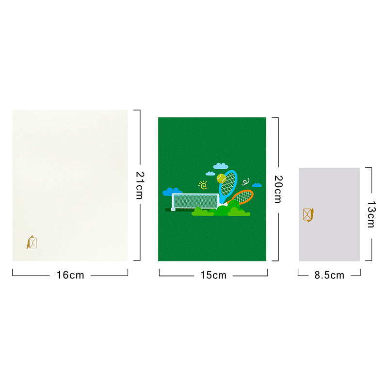 Tennis Game, Set, Snack! Cookie vs Apple 3D Pop Up Greeting Card - Birthday Anniversary Holidays Event