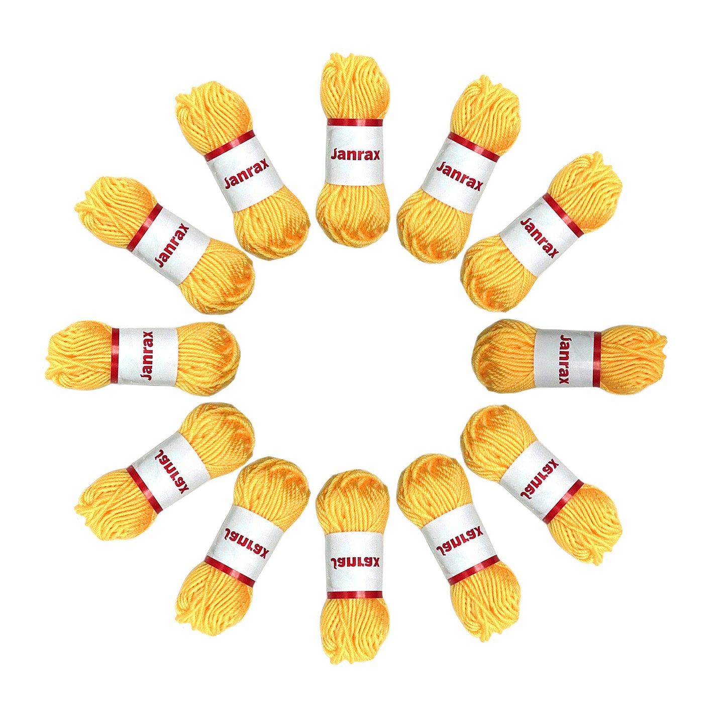 Pack of 5 Light Yellow Acrylic Yarn Rolls – 10g each, 4 Strand 8 Ply Knitting Wool