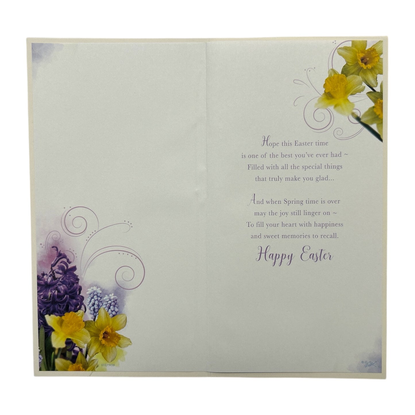 Special Daughter and Son-in-law Lilac And Daffodils Flowers Design Easter Card