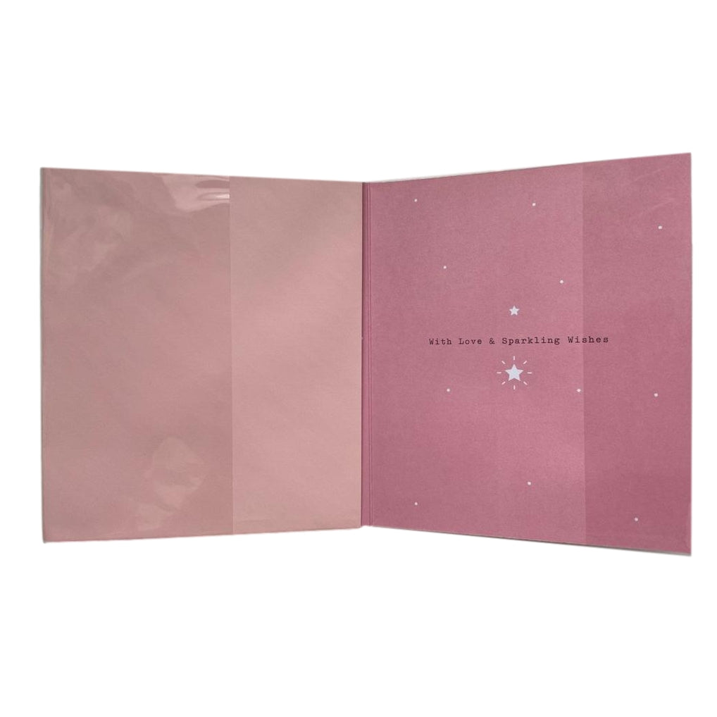 Amazing Mum Star Bow Design Silver Glitter Finished Mother's Day Card