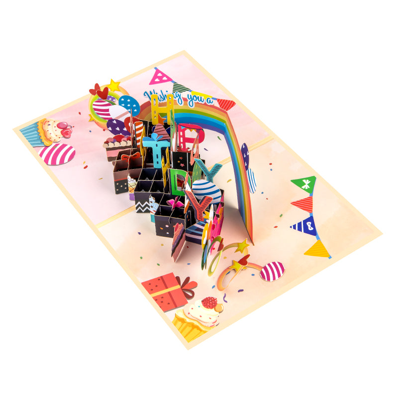 Cupcakes & Balloons Joyful Wishes Pop Up Birthday Card
