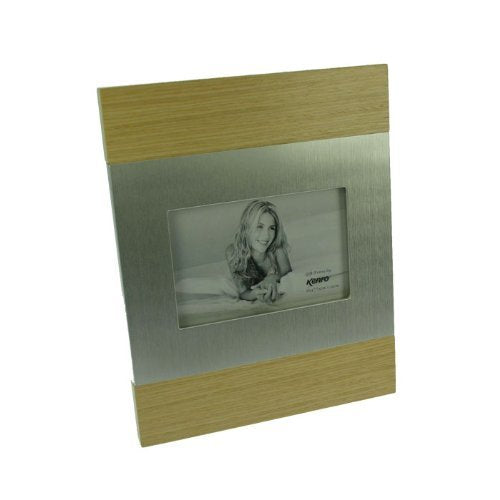 Rocco Maple Wood and Brushed Metal 6x4 Photo Frame