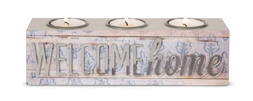 Pavilion Gift Company 31025 Love You More Tea Light Holder, Radiant Reflections, 8-1/2 by 2-1/2-Inch