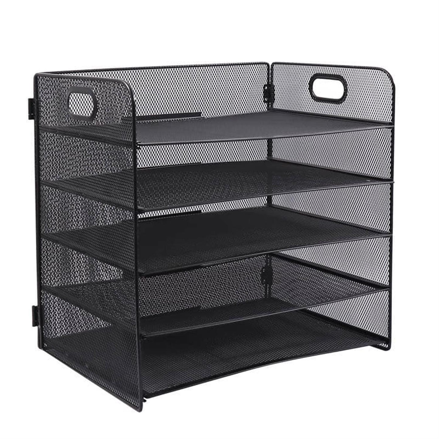 Black Iron 5-layer Storage Basket Rack 33.2 x 23 x 33.5cm