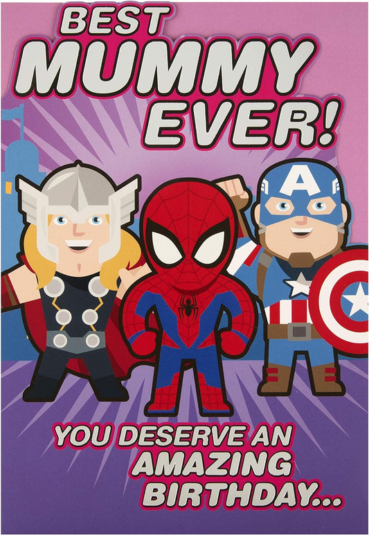 Marvel Avengers Cartoon Design Mummy Birthday Card