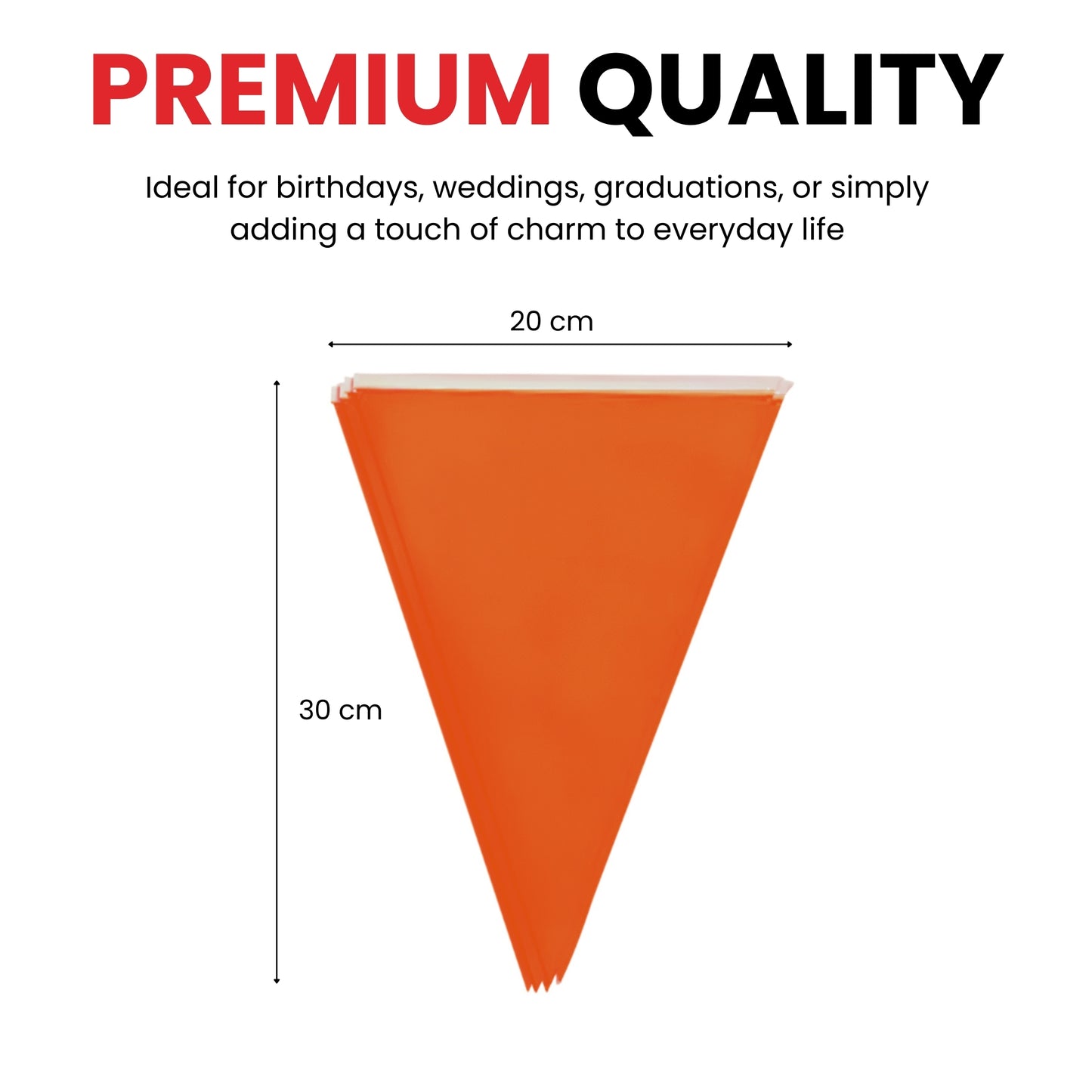 Orange Bunting 10m with 20 Pennants