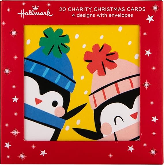 Festive Characters Pack of 20, 4 Designs Multipack Kids Charity Christmas Cards