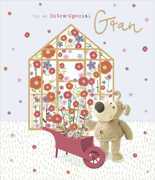 Boofle Floral Greenhouse Design Extra-Special Gran Birthday Card