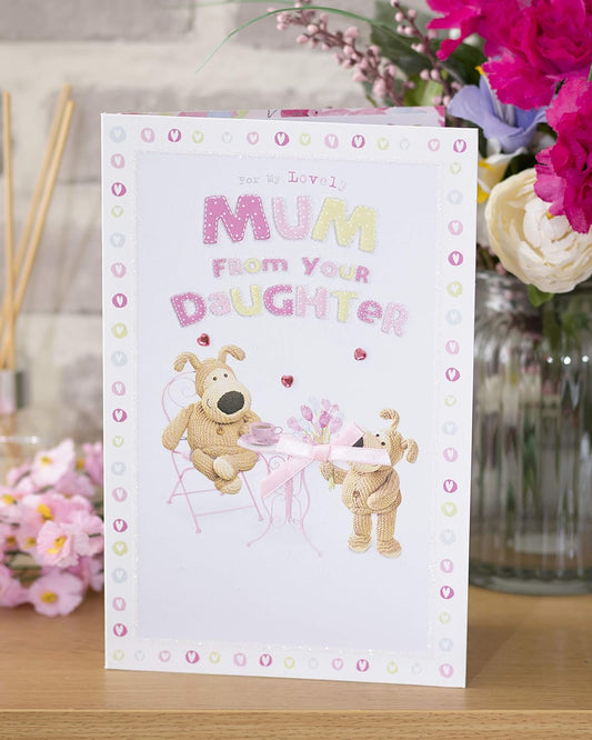 Mum From Daughter Boofle Holding Bouquet Design Mother's Day Card