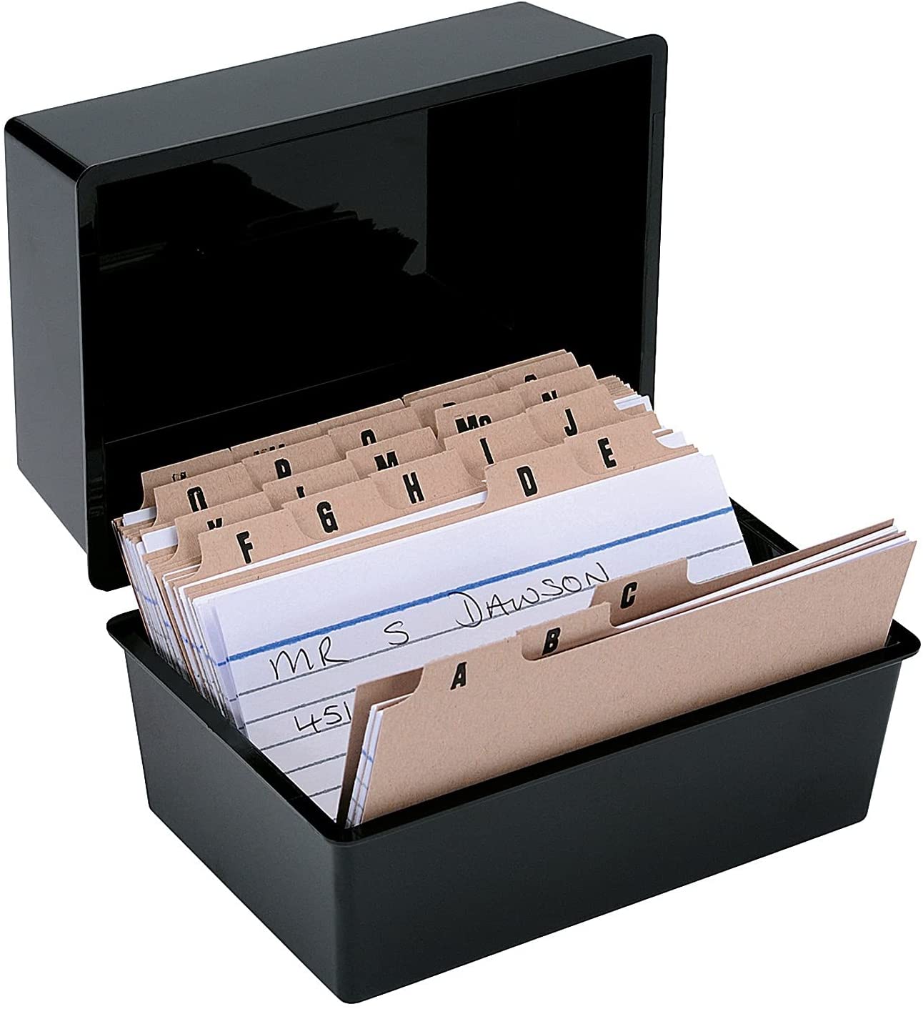Black Card Index Box 8x5" (203 x 127mm)