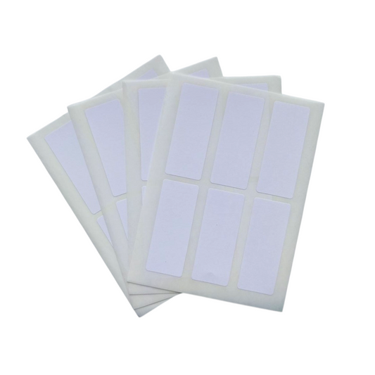 Pack of 480 White 25x50mm Rectangular Labels - Adhesive Stickers