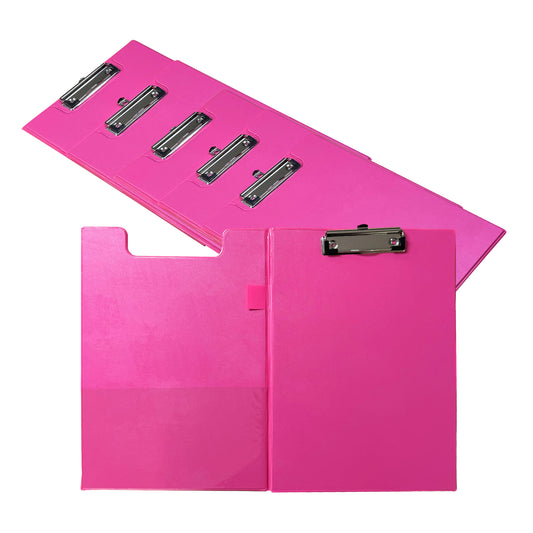 Pack of 6 A4 Pink Foldover Clipboards