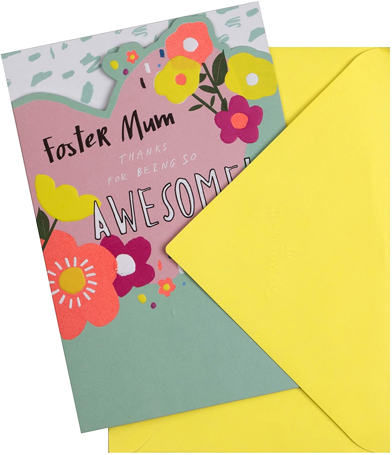 For Foster Mum Embossed Text Design Mother's Day Card 