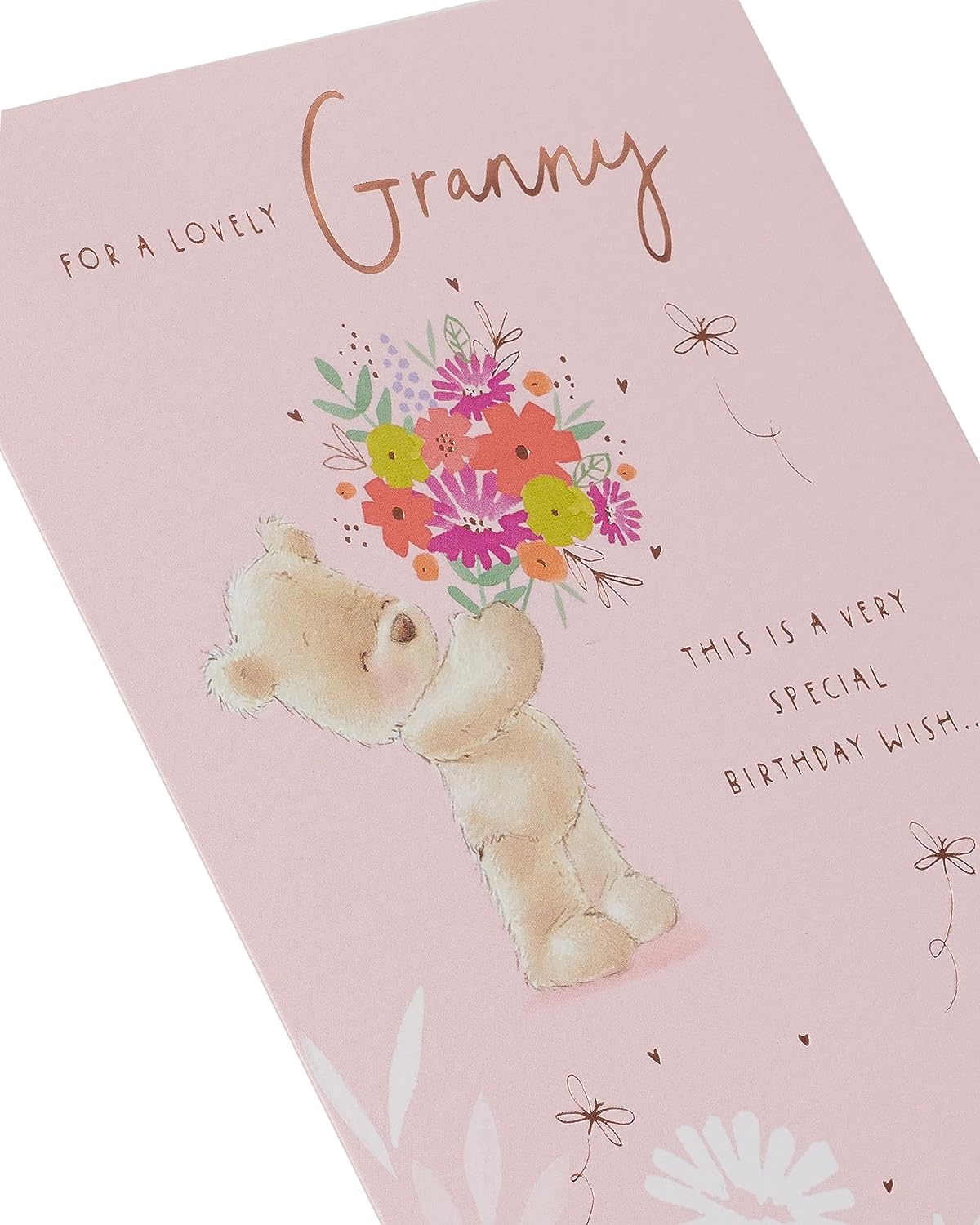 Teddy & Flowers Design Granny Birthday Card 