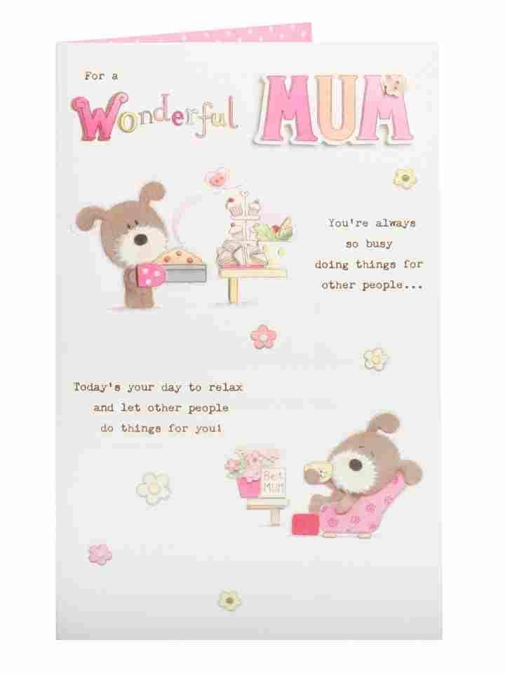 Mum Today Your Relax Day Little Bear Luxury Mother's Day Greeting Card