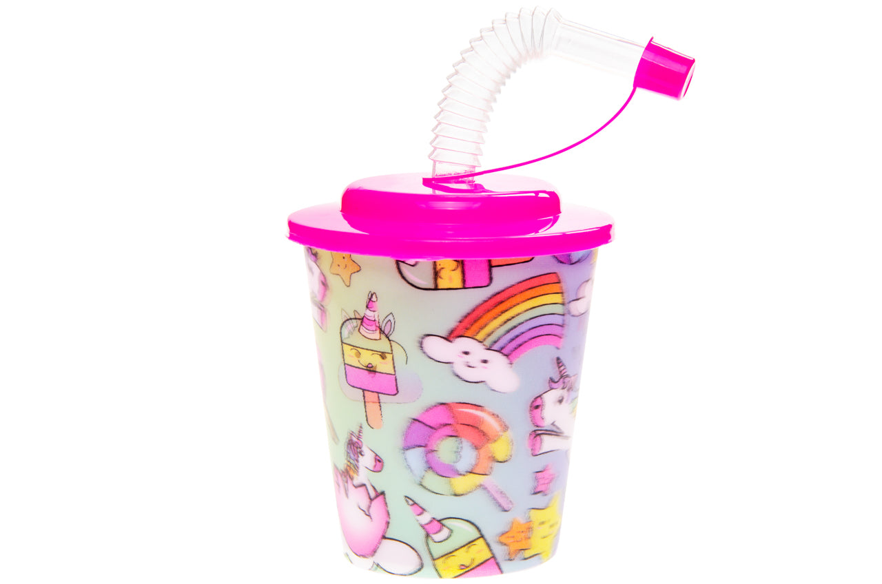 Pack of 10 Pre Filled Unicorn Theme Kids Party Favour Bags – Gift Bags with Reusable Cup & Themed Toys