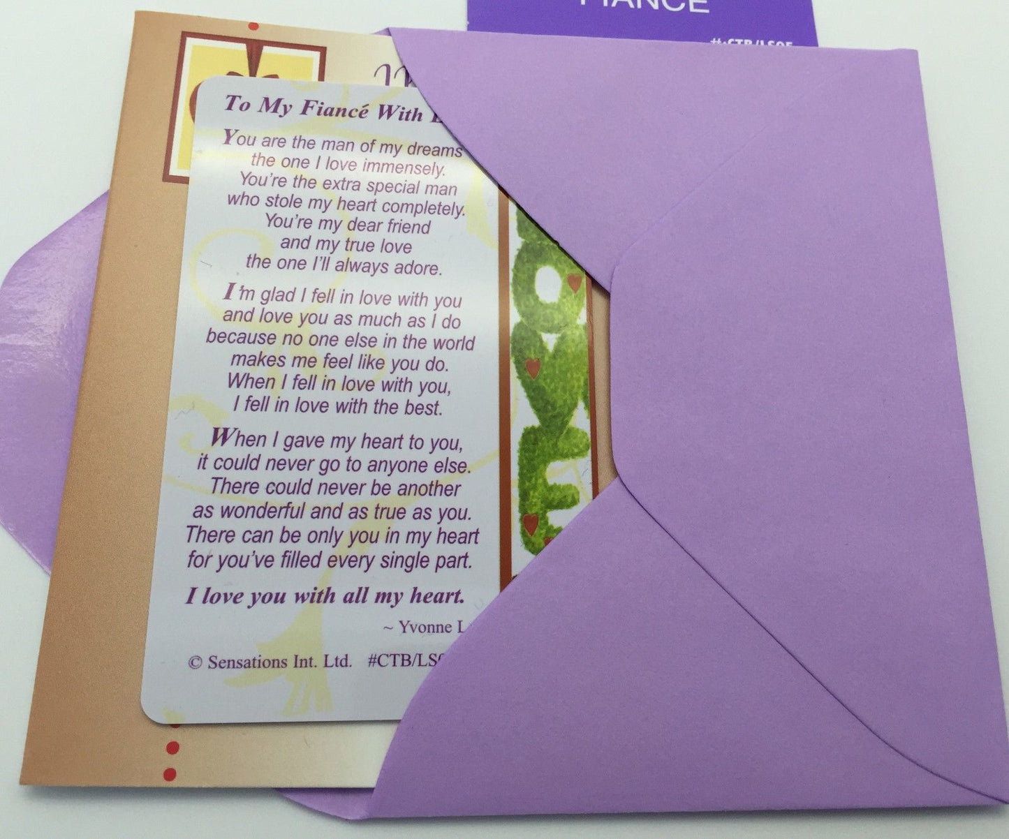 Sentimental Keepsake Wallet / Purse Card To My Fiance With Love