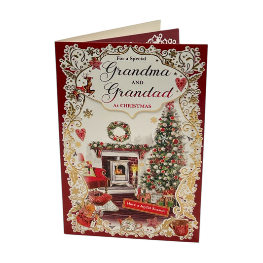For a Special Grandma and Grandad Joyful Season Wishes Christmas Card