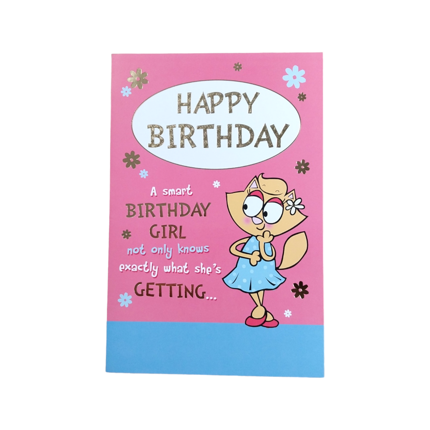 Pink Birthday Card for a Smart Birthday Girl Witty Words Card