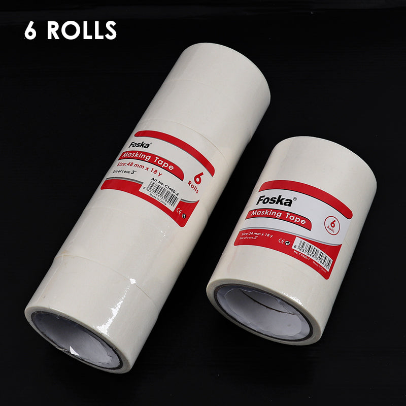 Pack of 6 Masking Tape 48mm x 18yard