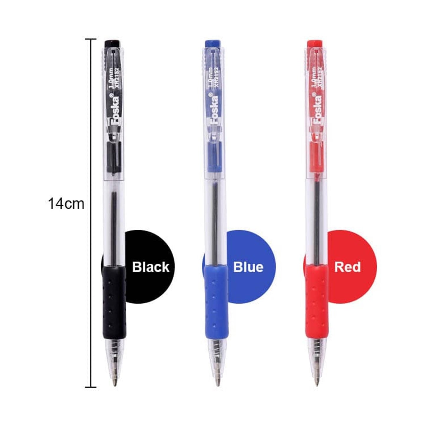 Pack of 12 Retractable Design Rolling Red Ball Pens