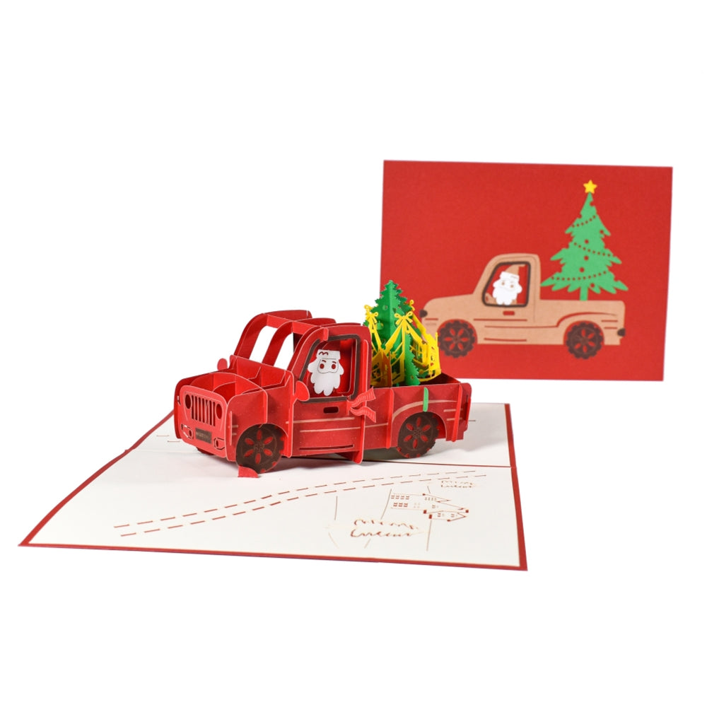 Tree Delivery Festive Truck 3D Pop Up Christmas Card