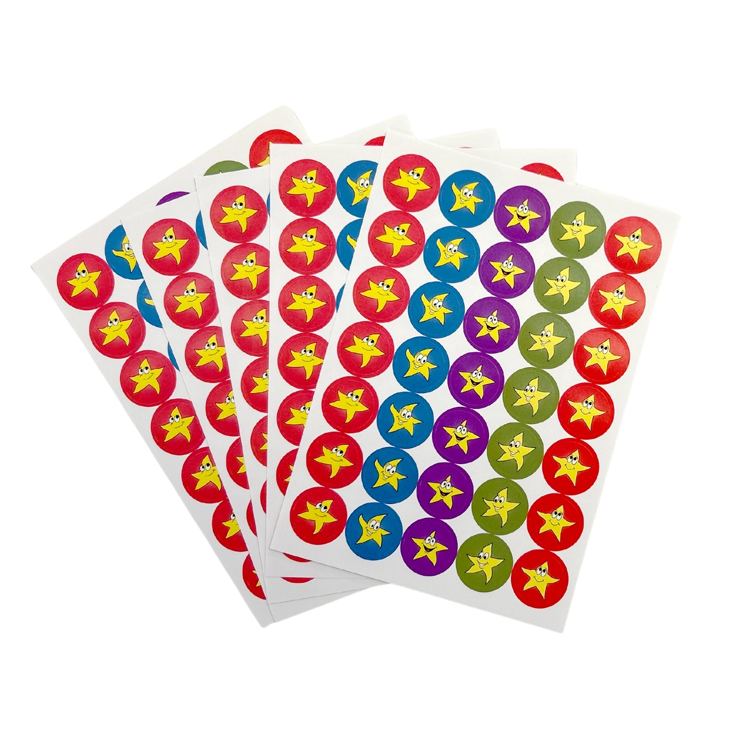 Pack of 2520 Motivational Happy Stars 24mm Self-Adhesive Labels