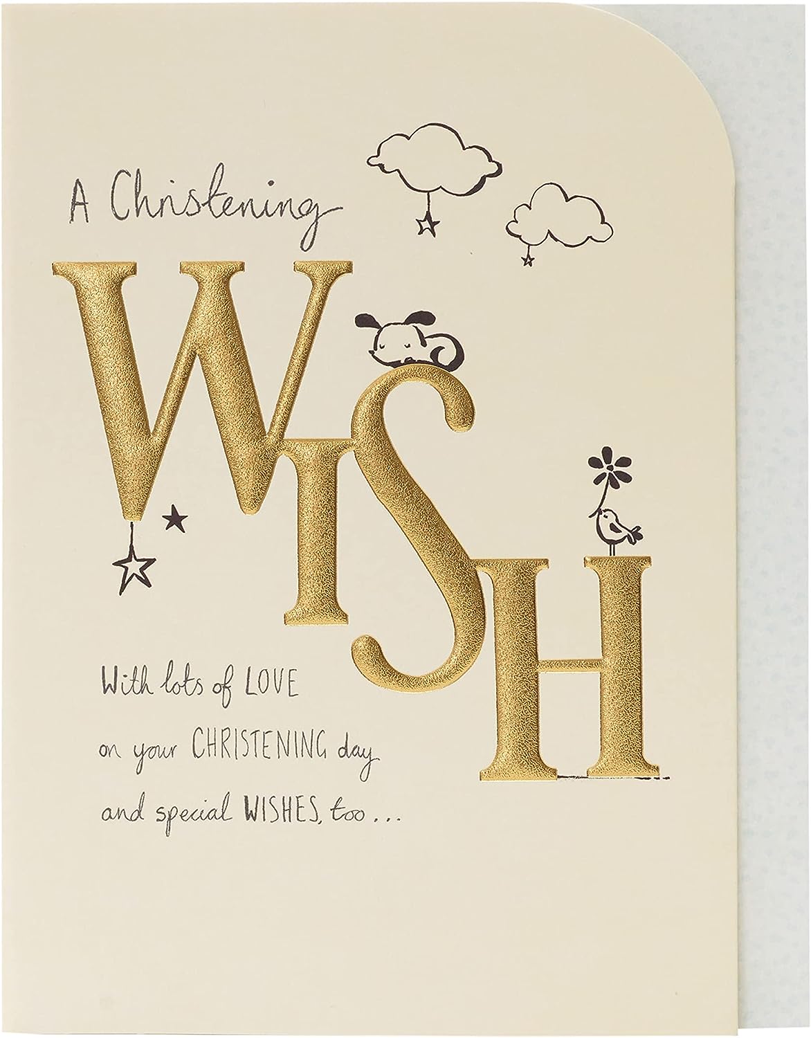 Sentimental Wish Design Christening Card 