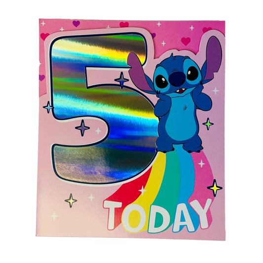 Unique Stitch Design For Girls 5th Birthday Card