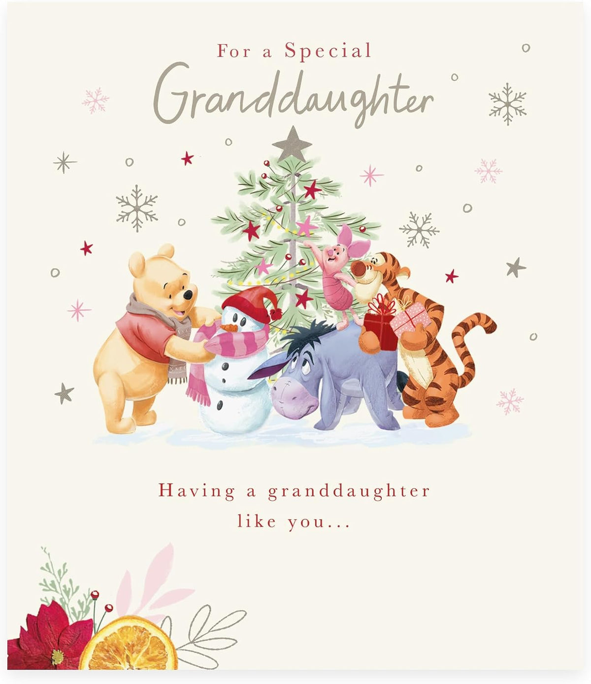 Around Xmas Tree Design Granddaughter Christmas Card