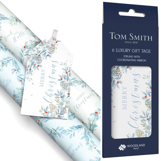 Pack of 6 Frosted Forest Luxury Christmas Gift Tags