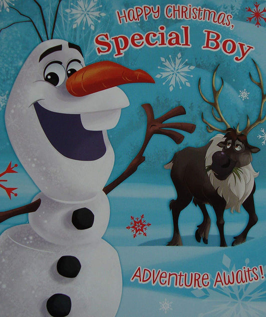 For A Special Boy Frozen Olaf Sven Christmas Card 