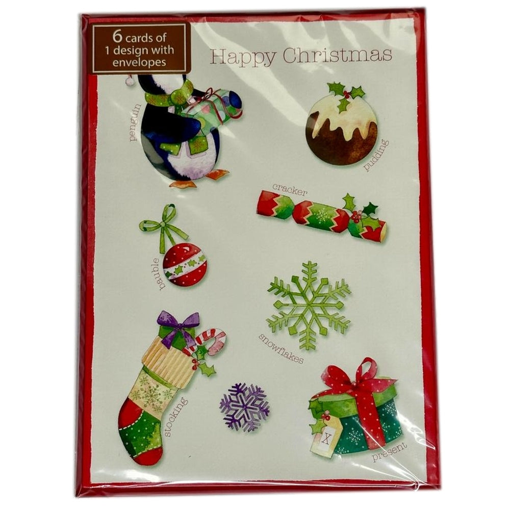 Pack of 30 Traditional Festive Designs Christmas Cards