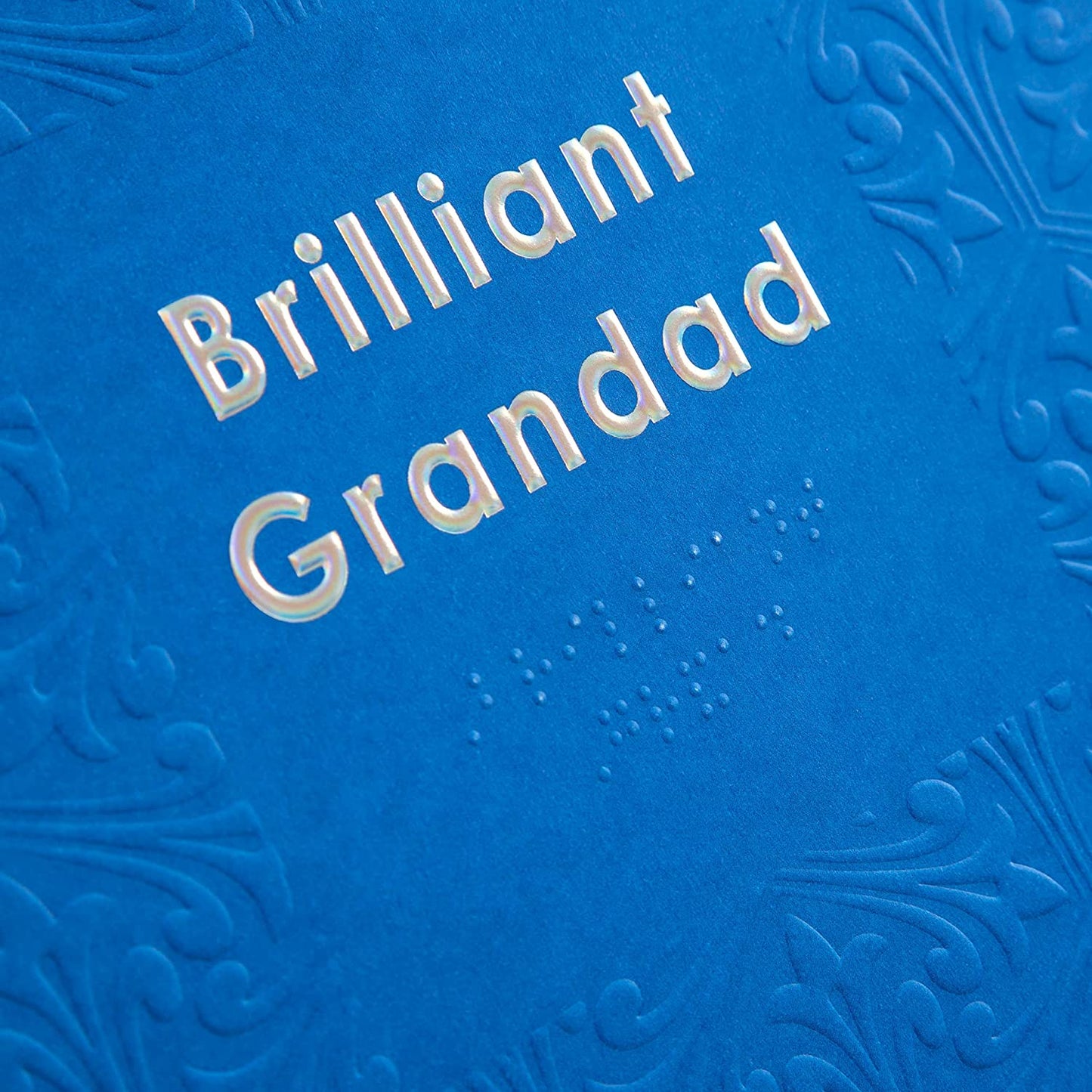 Grandad Birthday Card Contemporary Patterned Design Braille
