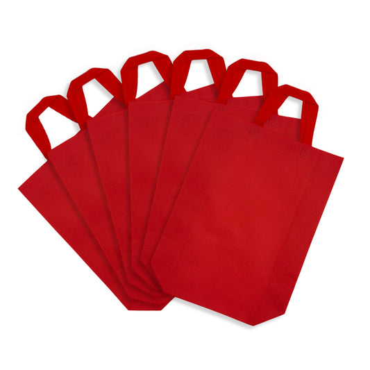 Pack of 50 Red Coloured 30x38x10cm Non-Woven Bags with Handle