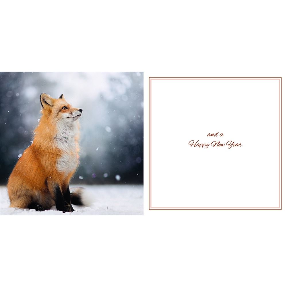 Fox In Snow Photographic 3D Lenticular Merry Christmas Card with Detachable Keepsake