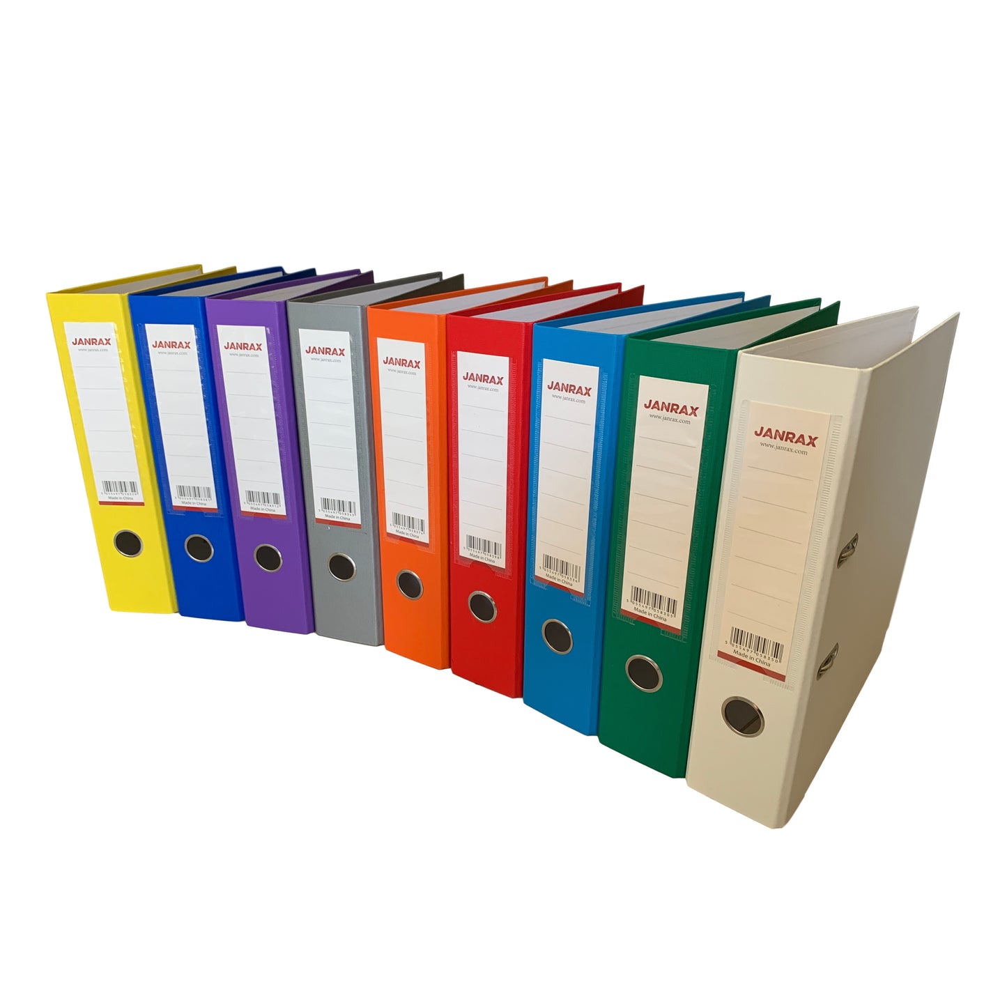 Pack of 10 A4 Green Paperbacked Lever Arch Files by Janrax