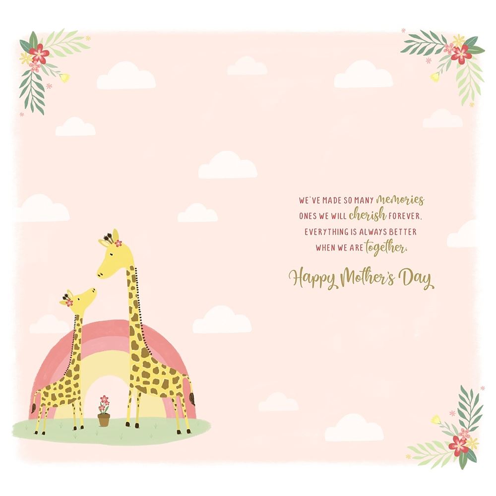 Giraffe Design with Floral Accents From Granddaughter Mother's Day Card