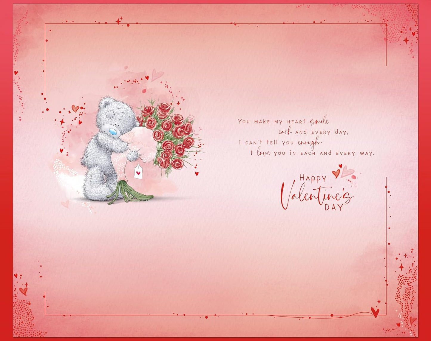 Bear With Bouquet Girlfriend Valentine's Day Card