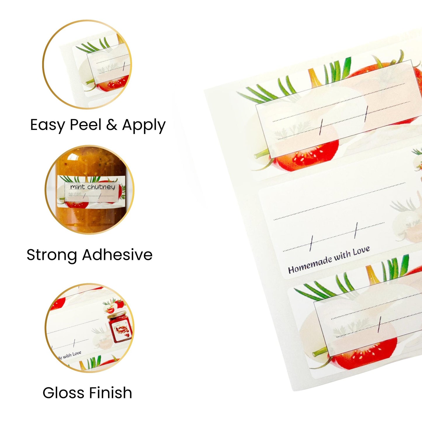 Pack of 12 Jam Jar Labels 34x75mm