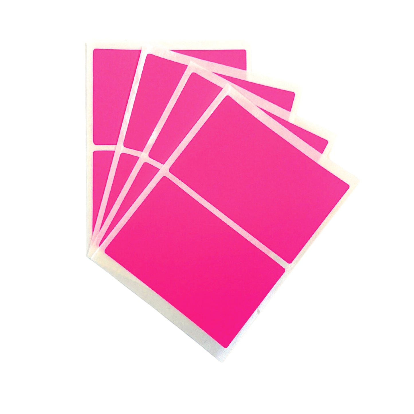 Pack of 48 Pink Fluorescent 50x80mm Rectangular Labels
